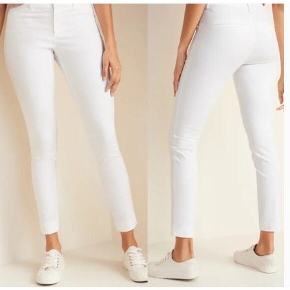 New NWT Old Navy Pixie Ankle White Classic Pants Size 12 Stretch Comfort - Picture 1 of 10